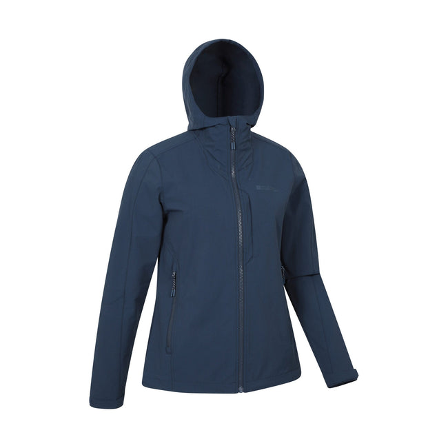 Navy - Side - Mountain Warehouse Womens-Ladies Retreat Packable Soft Shell Jacket