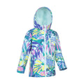 Pale Green - Side - Mountain Warehouse Childrens-Kids Exodus Printed Water Resistant Soft Shell Jacket