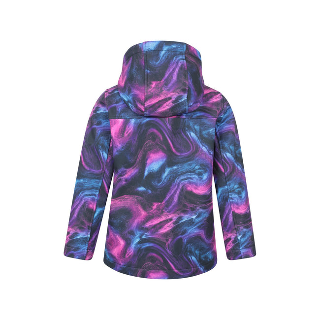 Purple - Back - Mountain Warehouse Childrens-Kids Exodus Water Resistant Soft Shell Jacket