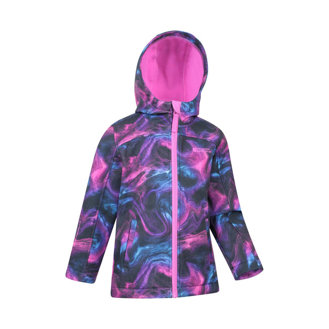 Purple - Side - Mountain Warehouse Childrens-Kids Exodus Water Resistant Soft Shell Jacket