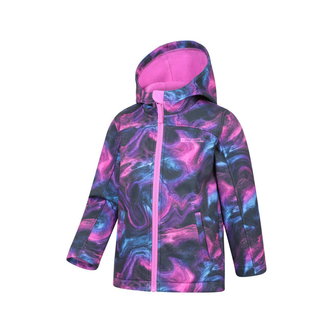 Purple - Lifestyle - Mountain Warehouse Childrens-Kids Exodus Water Resistant Soft Shell Jacket