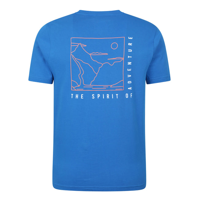 Cobalt - Back - Mountain Warehouse Mens Adventure Begins Line Art Cotton T-Shirt