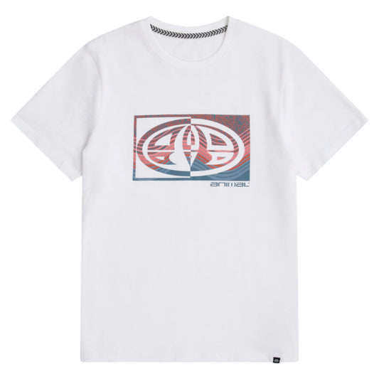 White - Front - Animal Mens Jacob T-Shirt
