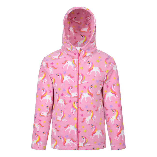 Light Pink - Front - Mountain Warehouse Childrens-Kids Endeavour II Unicorn Hoodie