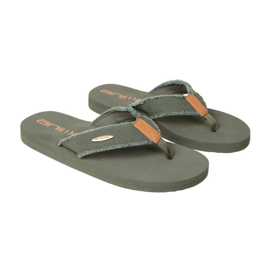 Khaki Green - Front - Animal Mens Tidal Flip Flops