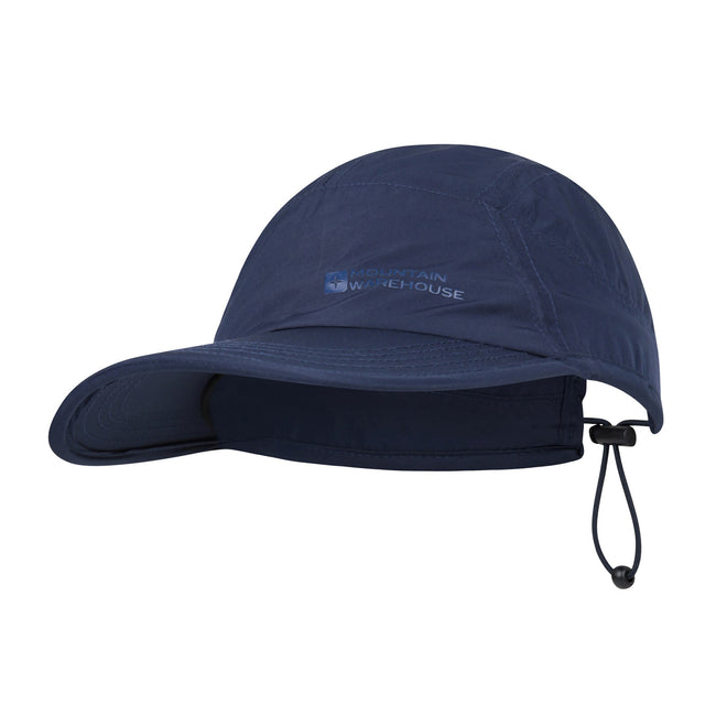Navy - Side - Mountain Warehouse Mens Extreme Waterproof Adjustable Cap