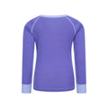 Purple - Back - Mountain Warehouse Childrens-Kids Merino II Round Neck Base Layer Top