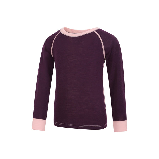 Berry - Lifestyle - Mountain Warehouse Childrens-Kids Merino II Round Neck Base Layer Top