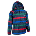 Navy - Back - Mountain Warehouse Childrens-Kids Contrast Striped Waterproof Jacket