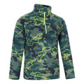 Lime - Side - Mountain Warehouse Childrens-Kids Pursuit Camouflage Half Zip Fleece Top