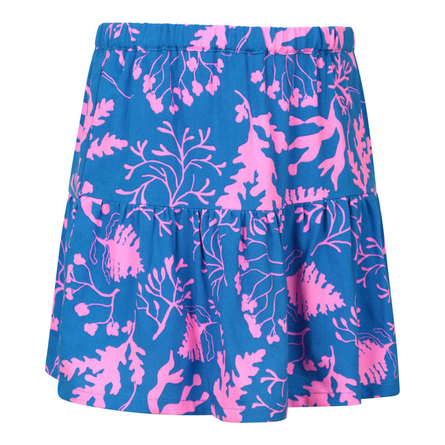 Blue - Side - Mountain Warehouse Girls Olivia Viscose Leaf Print Skort