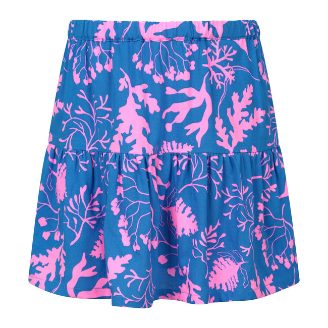 Blue - Front - Mountain Warehouse Girls Olivia Viscose Leaf Print Skort