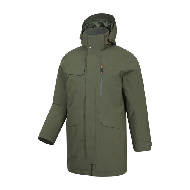 Green - Lifestyle - Mountain Warehouse Mens Reid Waterproof Padded Jacket