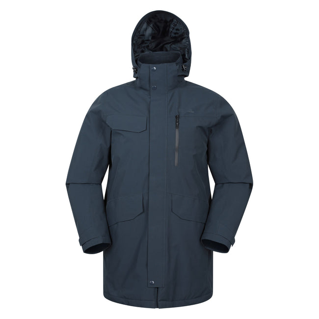 Navy - Front - Mountain Warehouse Mens Reid Waterproof Padded Jacket