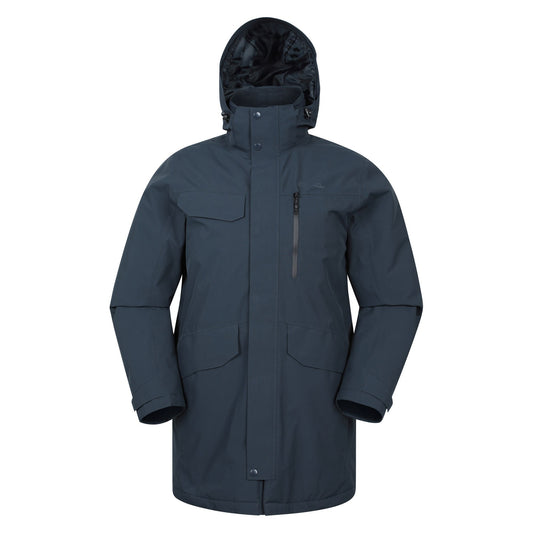 Navy - Front - Mountain Warehouse Mens Reid Waterproof Padded Jacket