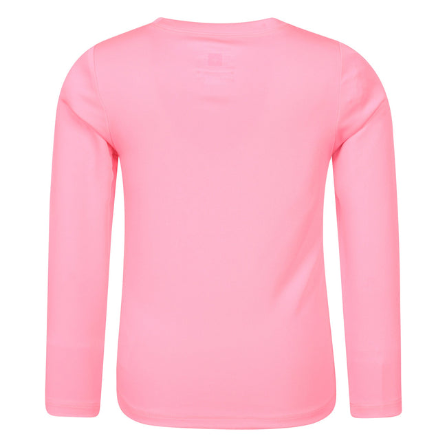 Bright Pink - Back - Mountain Warehouse Childrens-Kids Aqua Long-Sleeved Swimming T-Shirt