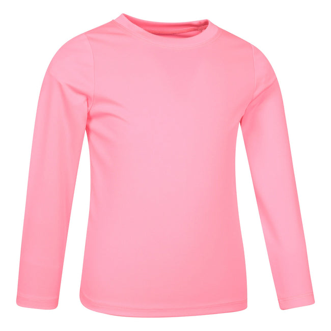 Bright Pink - Side - Mountain Warehouse Childrens-Kids Aqua Long-Sleeved Swimming T-Shirt