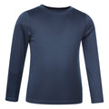 Navy - Side - Mountain Warehouse Childrens-Kids Aqua Long-Sleeved Swimming T-Shirt