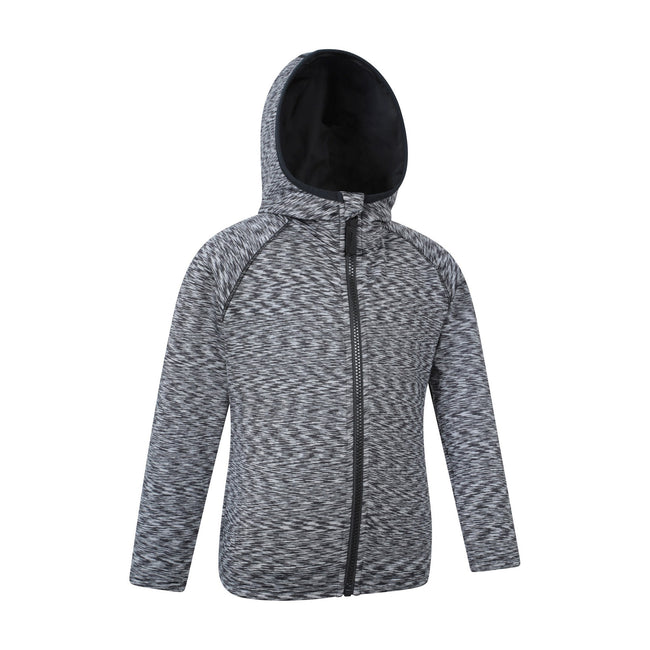 Black - Side - Mountain Warehouse Childrens-Kids Marathon Stripe Full Zip Hoodie