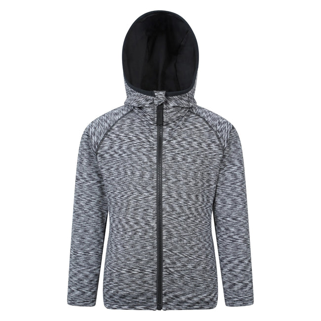 Black - Front - Mountain Warehouse Childrens-Kids Marathon Stripe Full Zip Hoodie