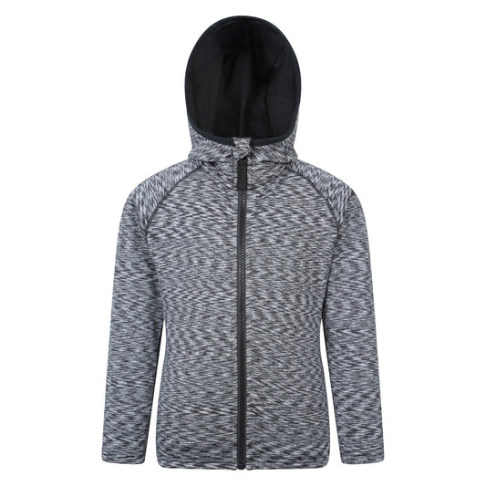 Black - Front - Mountain Warehouse Childrens-Kids Marathon Stripe Full Zip Hoodie