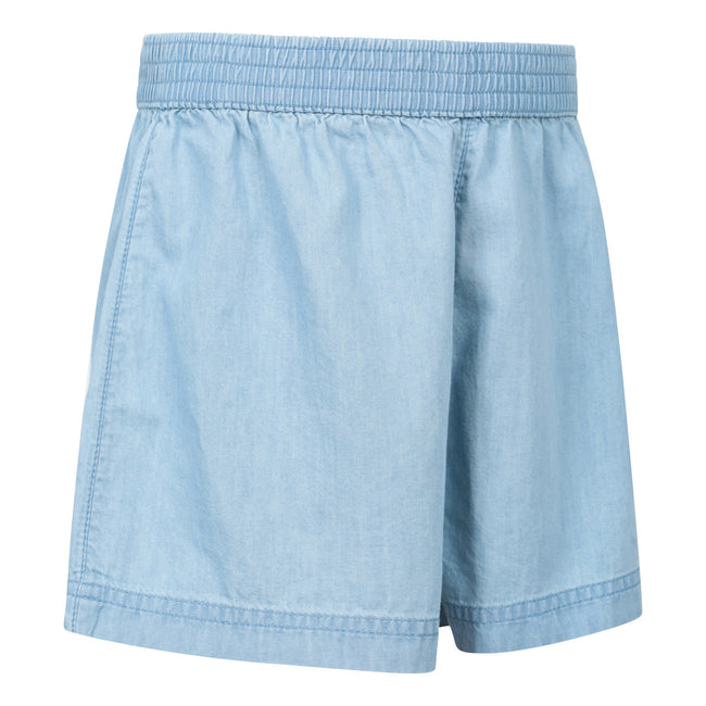 Blue - Side - Mountain Warehouse Childrens-Kids Chambray Heather Shorts