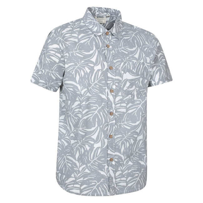 Grey - Side - Mountain Warehouse Mens Tropical Short-Sleeved Shirt