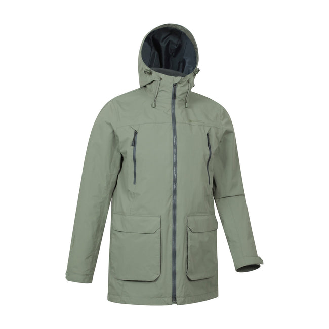 Green - Side - Mountain Warehouse Mens Hastings Long Waterproof Jacket