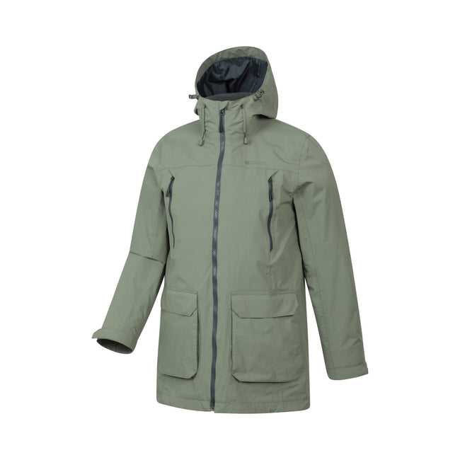 Green - Lifestyle - Mountain Warehouse Mens Hastings Long Waterproof Jacket