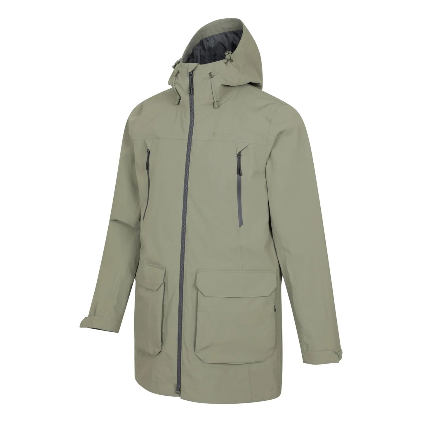 Pale Green - Side - Mountain Warehouse Mens Hastings Long Waterproof Jacket