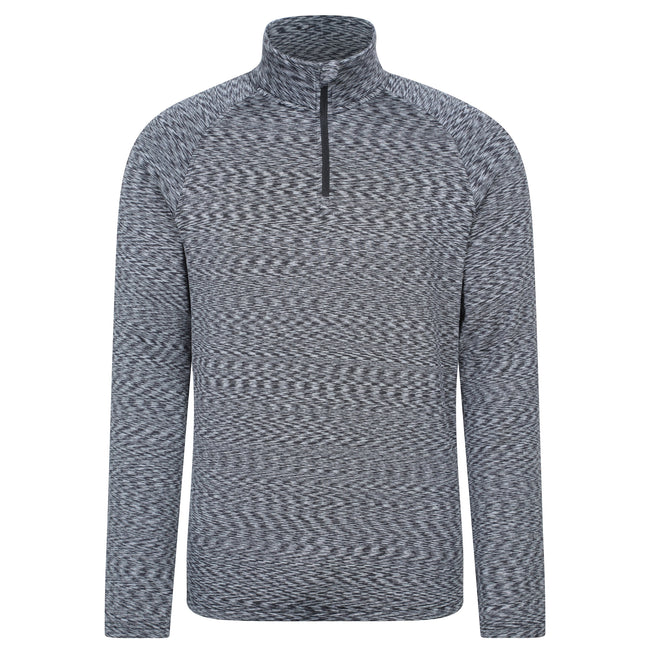 Black - Front - Mountain Warehouse Mens Power Quarter Zip Midlayer