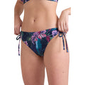 Dark Blue - Side - Animal Womens-Ladies Lona Floral Side Tie Bikini Bottoms