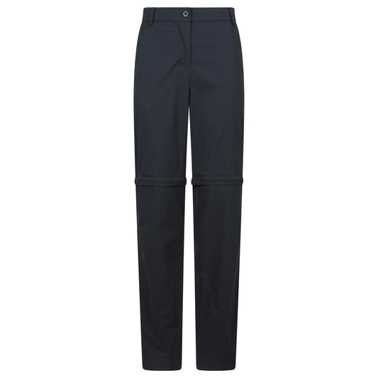 Black - Front - Mountain Warehouse Womens-Ladies Delta Stretch Zip-Off Trousers