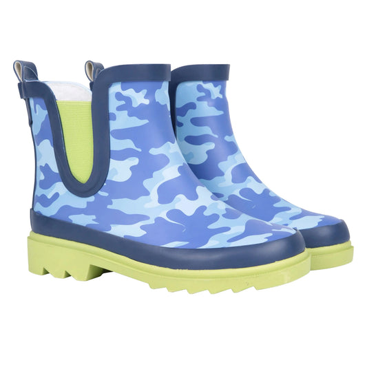 Blue - Front - Mountain Warehouse Childrens-Kids Lolly Camouflage Rubber Wellington Boots