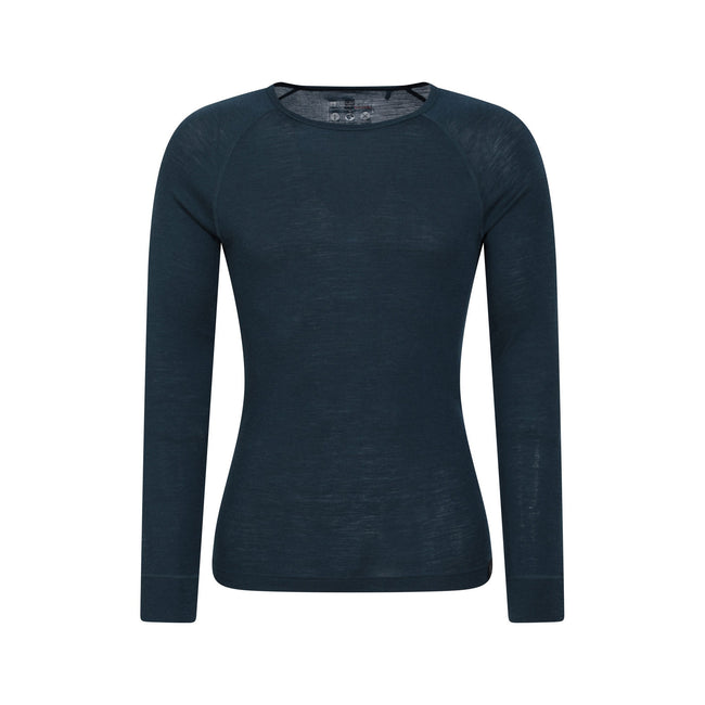 Petrol - Front - Mountain Warehouse Mens Merino Wool Thermal Top