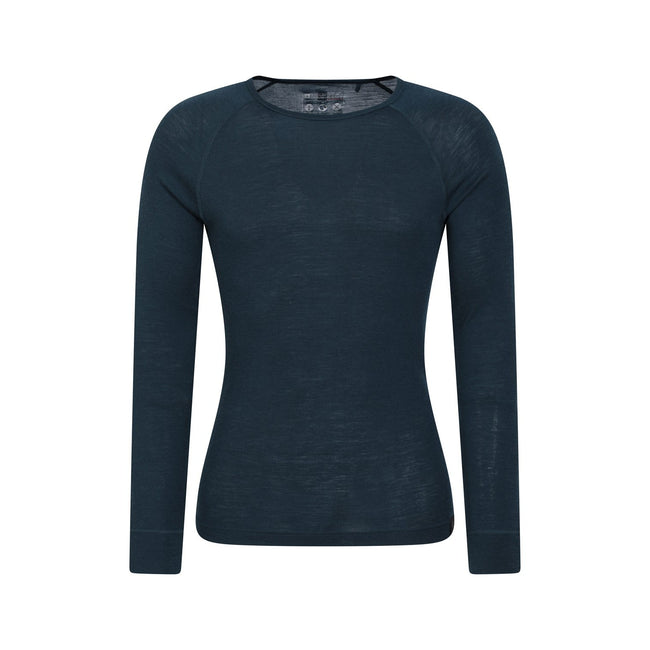 Dark Grey - Front - Mountain Warehouse Mens Merino Wool Thermal Top