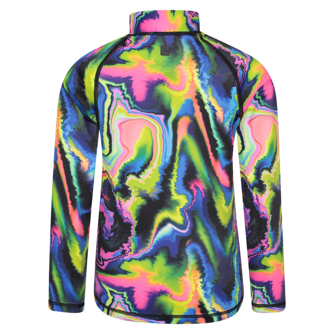 Black - Back - Mountain Warehouse Childrens-Kids Abstract Long-Sleeved Rash Top