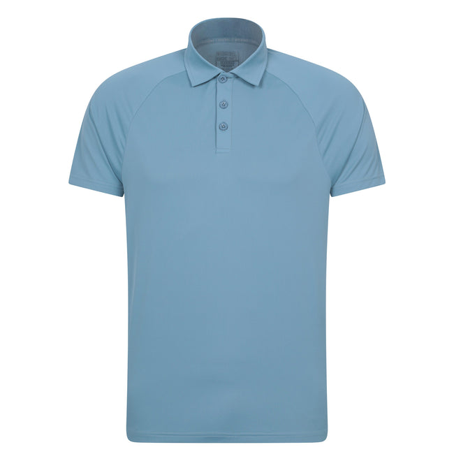 Light Blue - Front - Mountain Warehouse Mens IsoCool Lightweight Polo Shirt