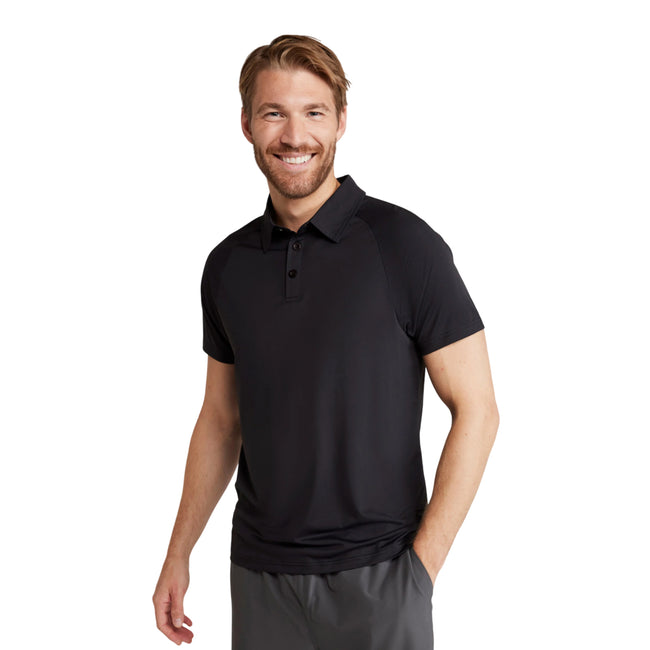 Black - Front - Mountain Warehouse Mens IsoCool Lightweight Polo Shirt