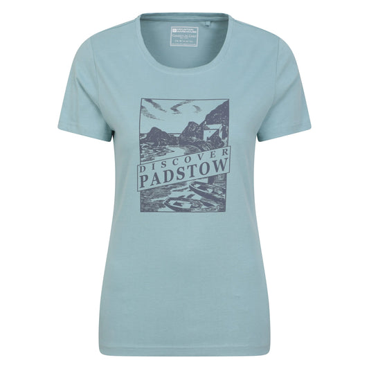 Blue - Front - Mountain Warehouse Womens-Ladies Discover Padstow Printed T-Shirt