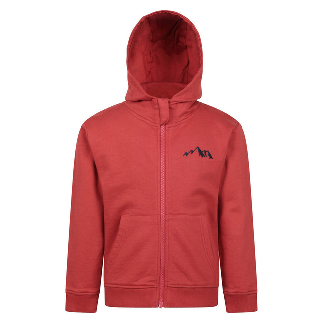 Orange - Front - Mountain Warehouse Childrens-Kids Embroidered Full Zip Hoodie