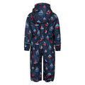 Navy - Back - Mountain Warehouse Childrens-Kids Puddle Printed Waterproof Rain Suit