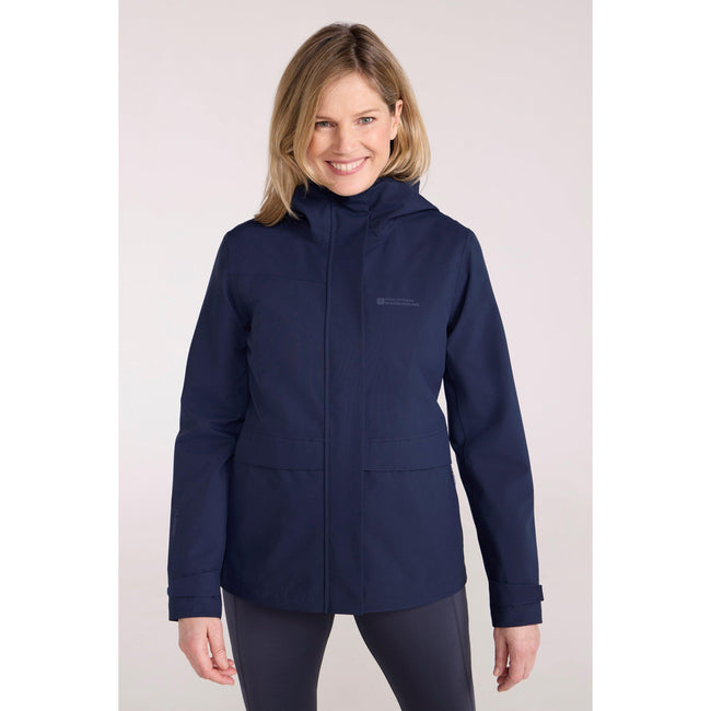 Navy - Front - Mountain Warehouse Womens-Ladies April Waterproof Jacket