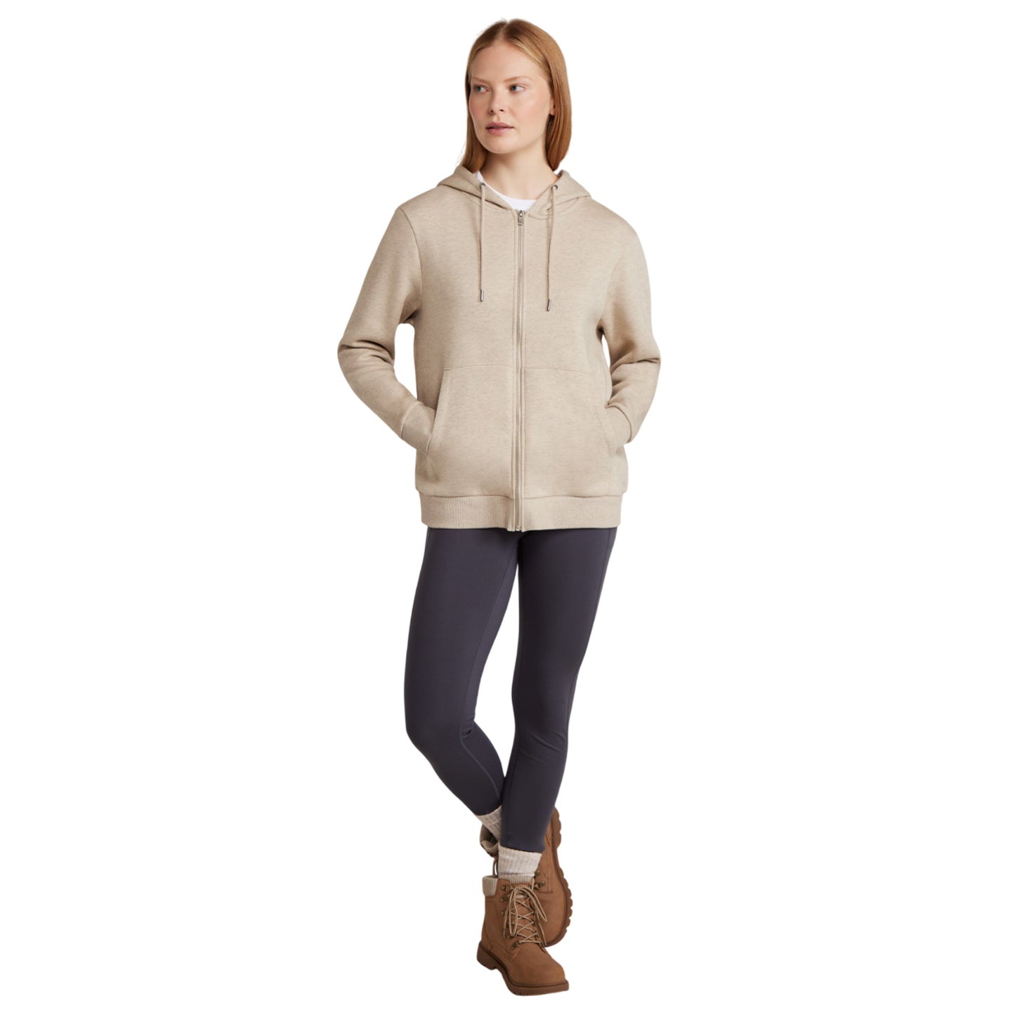 Beige - Side - Mountain Warehouse Womens-Ladies Penzance Full Zip Hoodie
