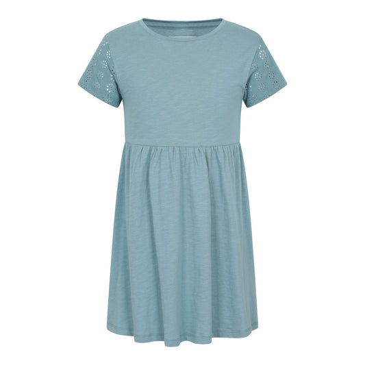 Light Blue - Front - Mountain Warehouse Girls Izzy Broderie Sleeve Dress