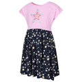 Navy - Side - Mountain Warehouse Childrens-Kids Poppy Star Cotton Dress