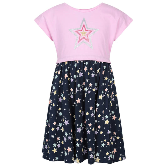 Navy - Front - Mountain Warehouse Childrens-Kids Poppy Star Cotton Dress