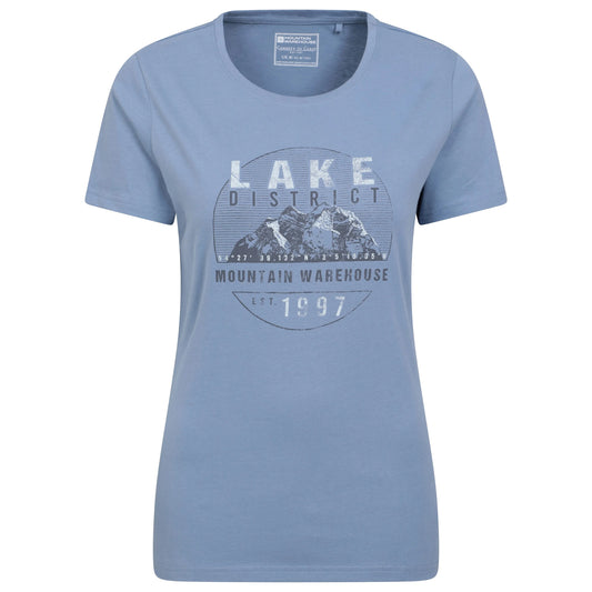 Dark Blue - Front - Mountain Warehouse Womens-Ladies Lake District Printed T-Shirt