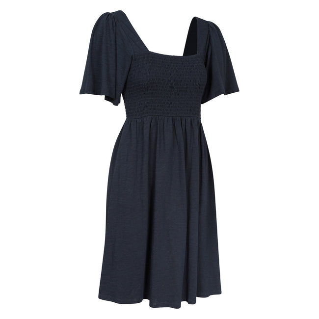 Navy - Side - Mountain Warehouse Womens-Ladies Hydra Shirred Dress