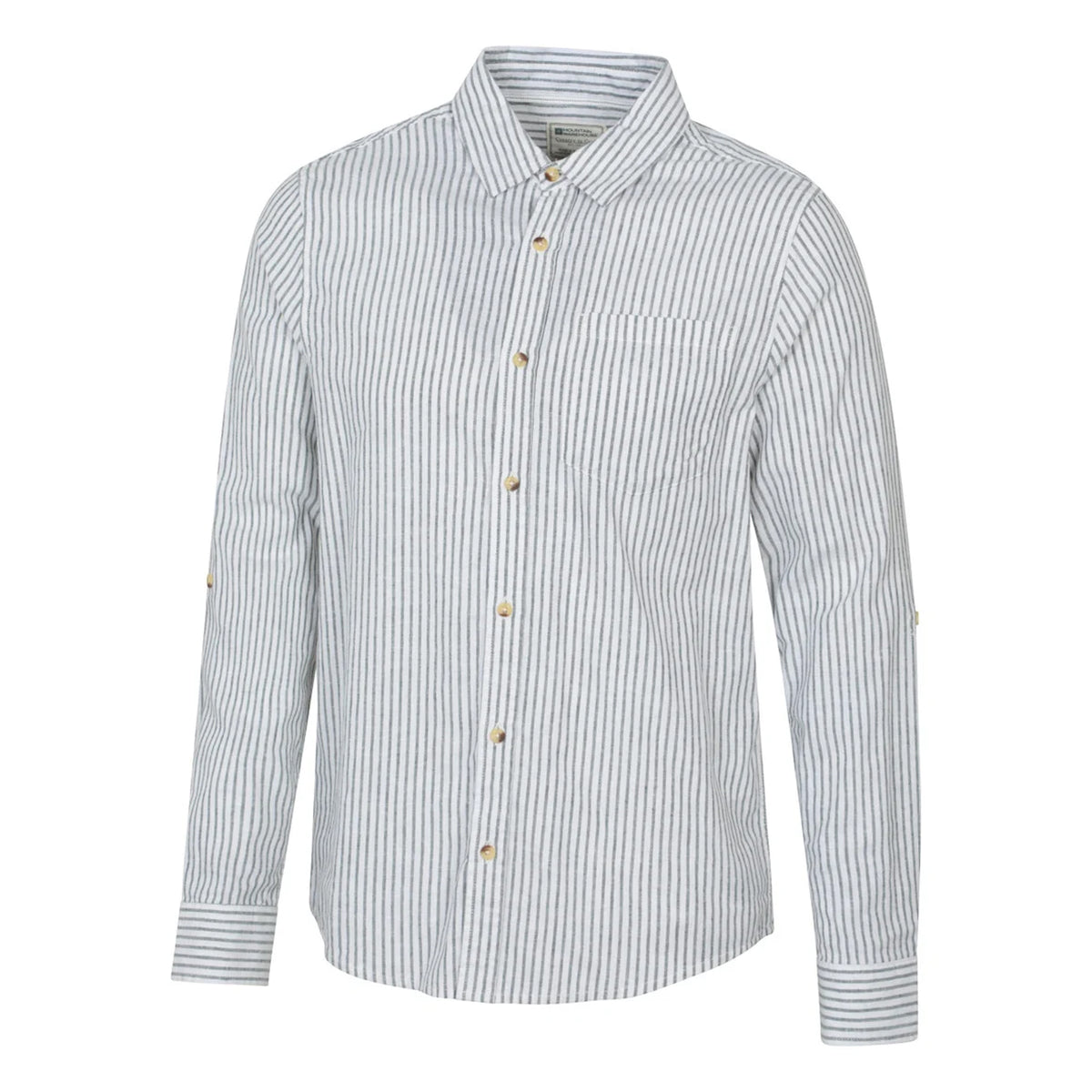 Light Khaki - Side - Mountain Warehouse Mens Lowe Stripe Shirt